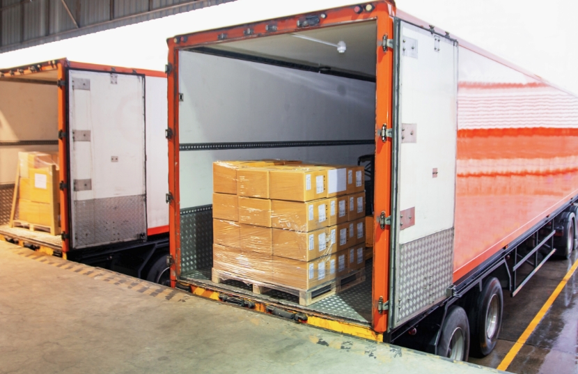 Truck loading boxes at a cross-dock